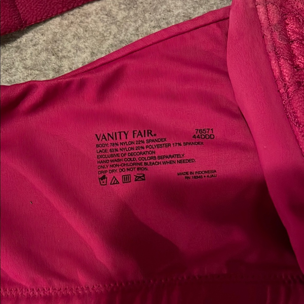 Vanity Fair Dark Pink Full-Coverage Bra with Satin Finish - Picture 6 of 7